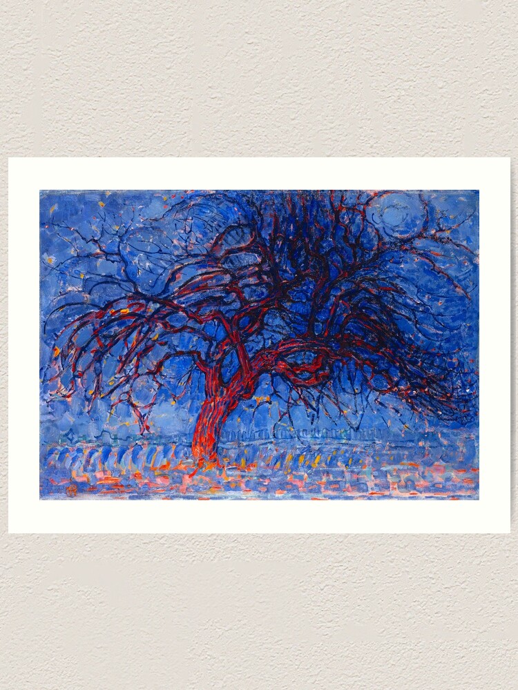 Piet Mondrian Painting 1908 Avond Evening Red Tree Greeting Card - View #4