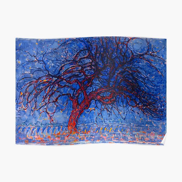HD Evening; Red Tree (Avond; De rode boom), by Piet Mondrian 1908 HIGH DEFINITION Poster