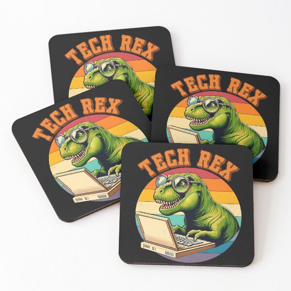 Item preview, Funny Vintage Retro Tech Rex Dinosaur with Laptop Design. Gift for tech and IT professionals. designed and sold by Unitepeople.
