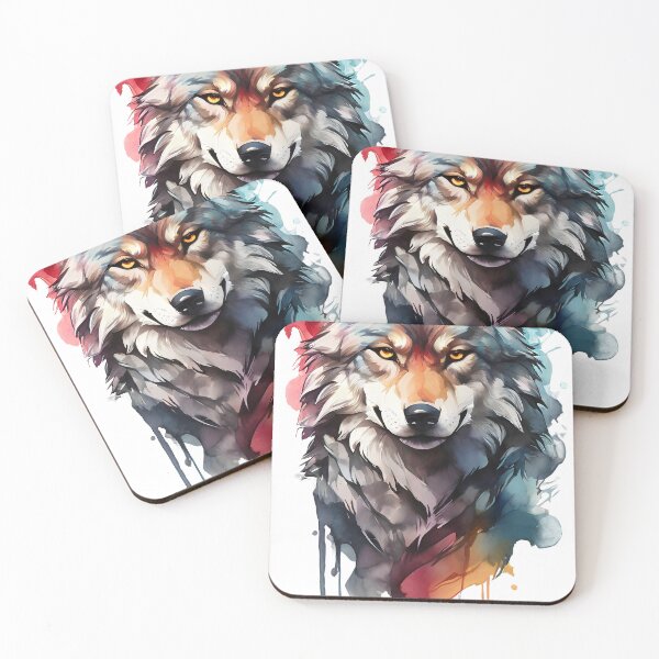 Item preview, Vivid Power: Watercolor Wolf Face Logo designed and sold by Blizoura.