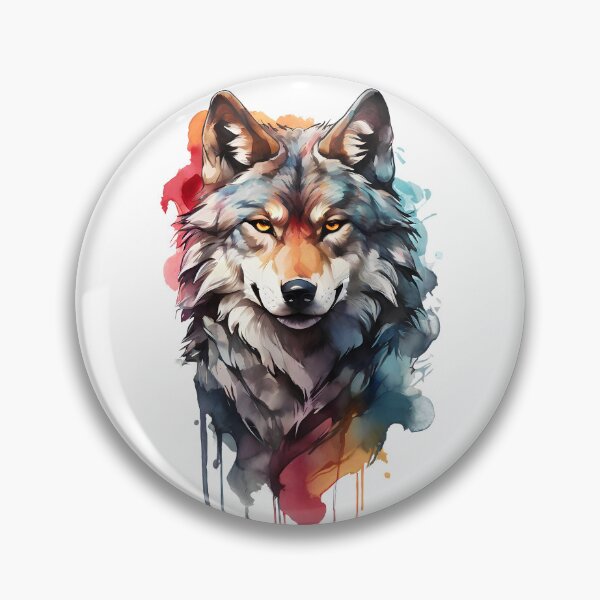 Item preview, Vivid Power: Watercolor Wolf Face Logo designed and sold by Blizoura.