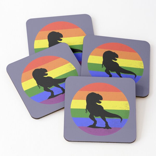 Item preview, Pride Dino Silhouette Rainbow Lgbtq Flag designed and sold by MomentumCloset.