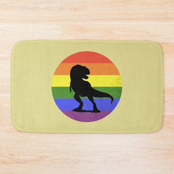 Item preview, Pride Dino Silhouette Rainbow Lgbtq Flag designed and sold by MomentumCloset.