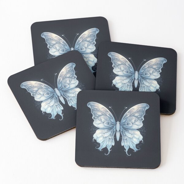 Item preview, Anime-Style White and Blue Milk Butterfly designed and sold by PTDigitalDesign.