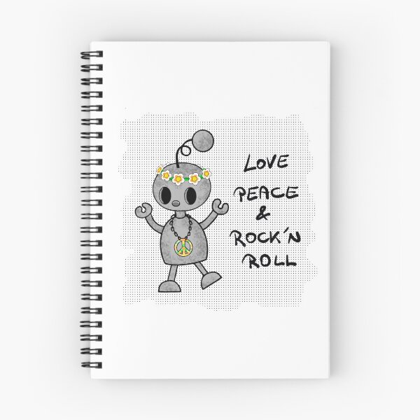 Item preview, Stonybot robot hippie love peace rocknroll designed and sold by Pezi-Creation.