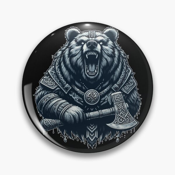 Item preview, Angry Bear Berserker Norse Mythology Viking Warrior designed and sold by TomFrontierArt.