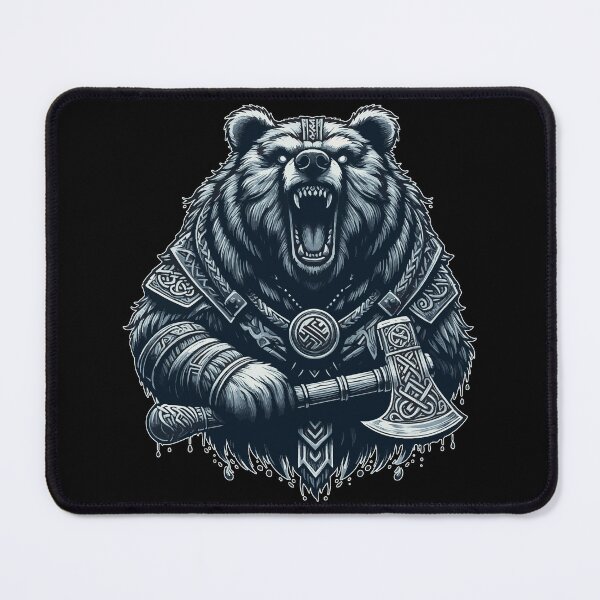 Item preview, Angry Bear Berserker Norse Mythology Viking Warrior designed and sold by TomFrontierArt.