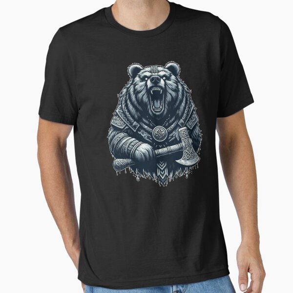 Men Warrior Berserker Bear Birthday T Shirt