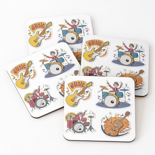 Item preview, Music instrument themed sticker set designed and sold by catcraftss.