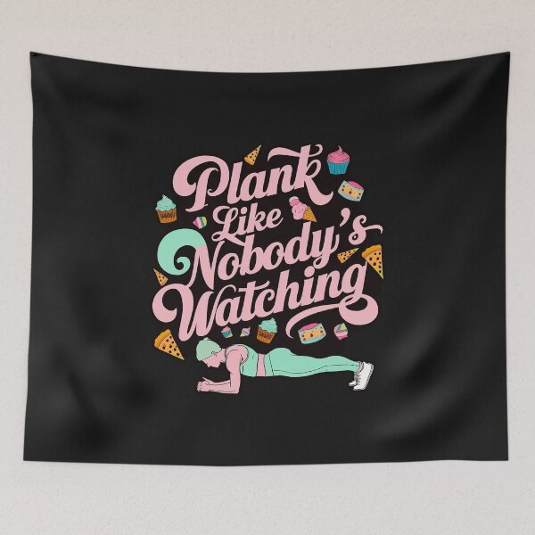 Item preview, ''Plank Like Nobody's Watching'' Cute Humor Funny Sarcastic Gym T-Shirt designed and sold by Witty Shirts.