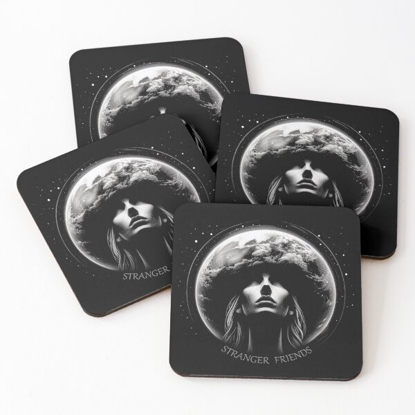 Item preview, STRANGER FRIENDS, Aliens, Extraterrestrial, UFO, FirstContact, Pink, Earth designed and sold by CrisMor-Art.