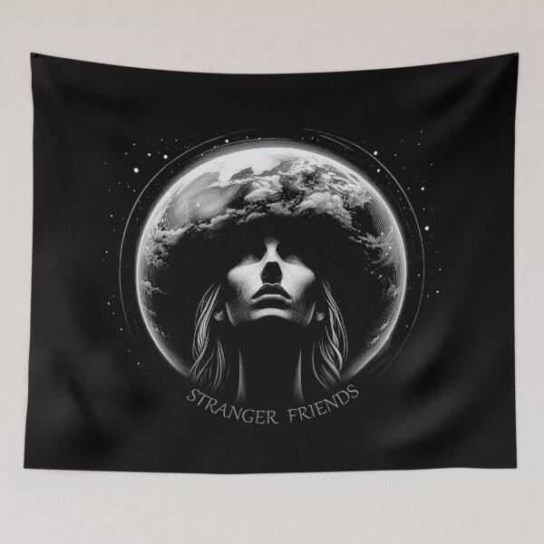 Item preview, STRANGER FRIENDS, Aliens, Extraterrestrial, UFO, FirstContact, Pink, Earth designed and sold by CrisMor-Art.