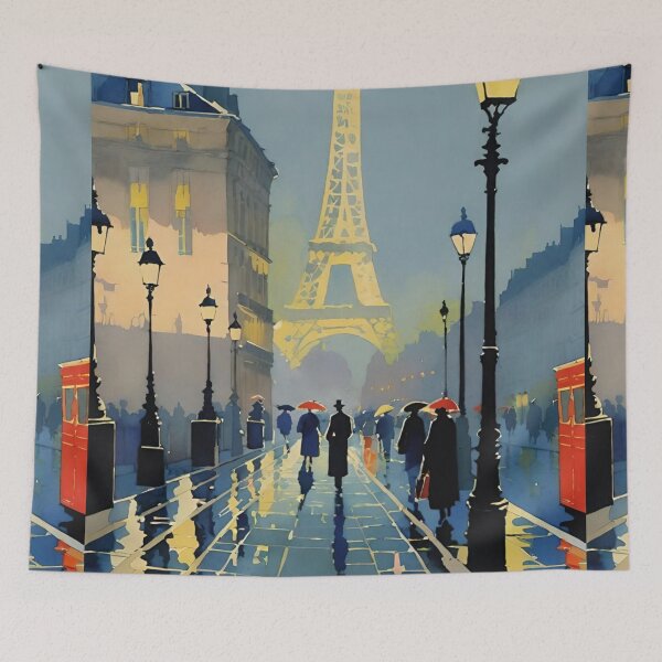Item preview, Rainy Night in  Paris: Eiffel Tower Street View ….By Carraann  designed and sold by CARRAANN.