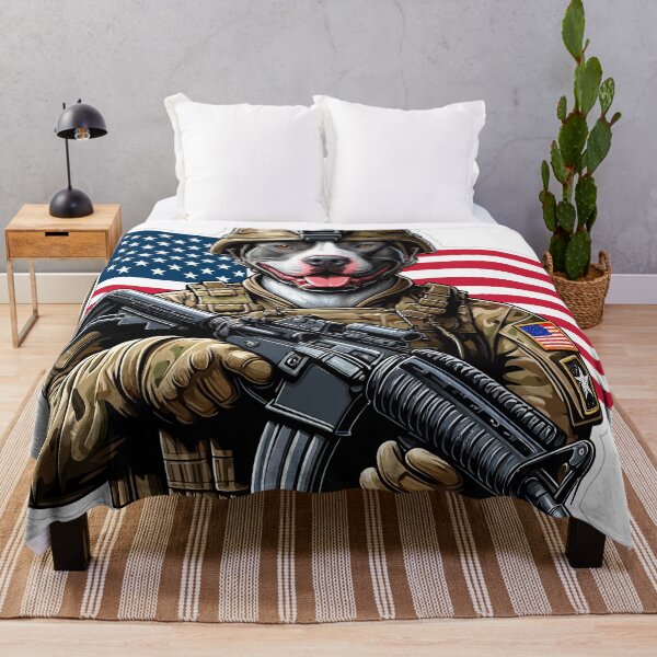 Item preview, Patriotic Pup: American Bulldog Soldier Defends Old Glory designed and sold by CyberWindow.