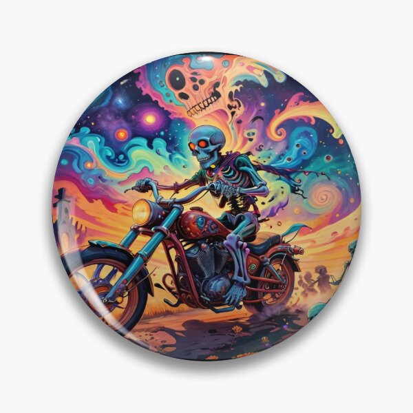 Item preview, Psychedelic Skeleton Biker - Grave Yard Afterlife designed and sold by JakesRWild.