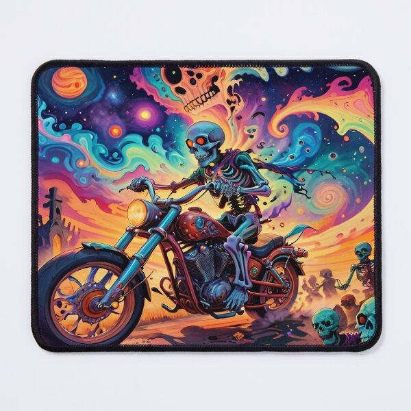 Item preview, Psychedelic Skeleton Biker - Grave Yard Afterlife designed and sold by JakesRWild.