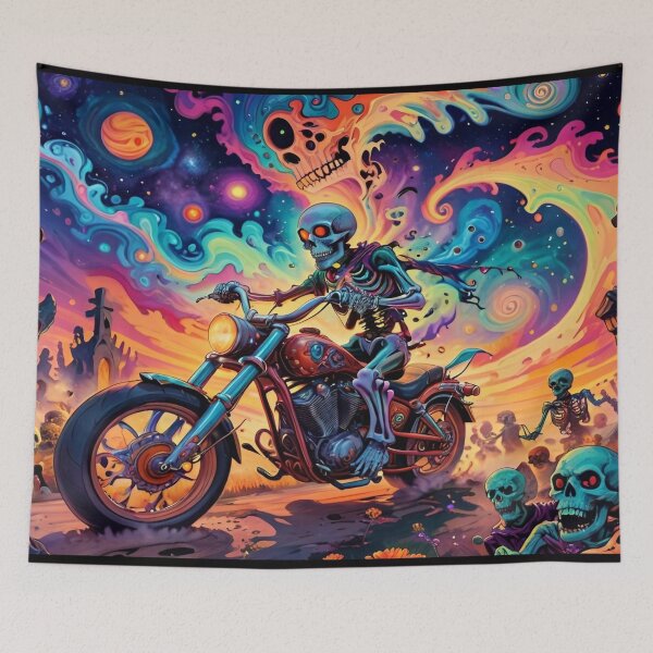 Item preview, Psychedelic Skeleton Biker - Grave Yard Afterlife designed and sold by JakesRWild.