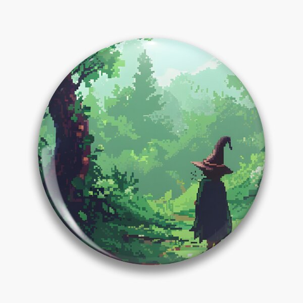 Item preview, Little witch in the forest PIXEL ART designed and sold by HappyStickBike.