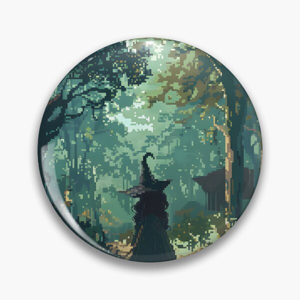 Item preview, Little witch in magic forest PIXEL ART designed and sold by HappyStickBike.