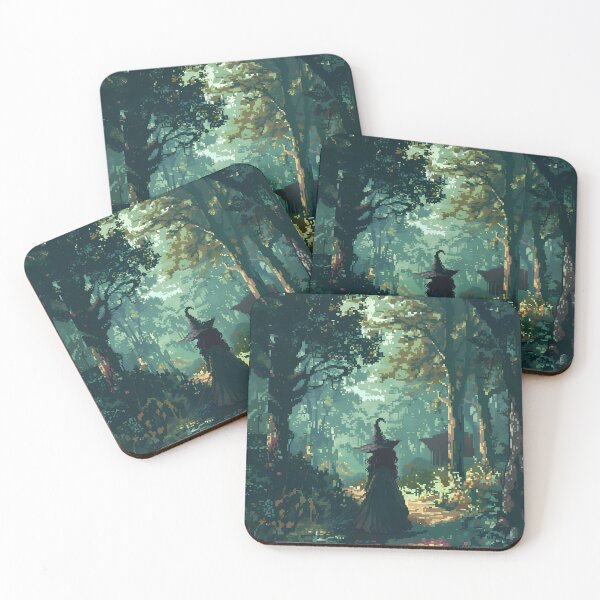 Item preview, Little witch in magic forest PIXEL ART designed and sold by HappyStickBike.