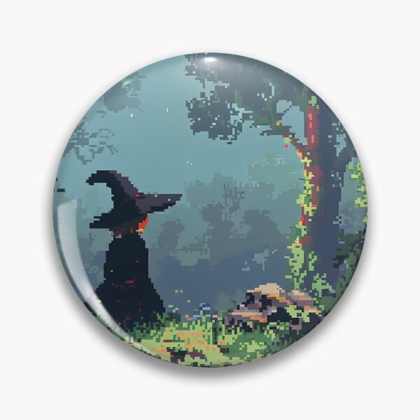 Item preview, Little witch in magic forest PIXEL ART designed and sold by HappyStickBike.