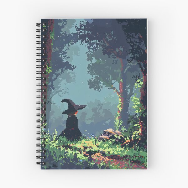 Item preview, Little witch in magic forest PIXEL ART designed and sold by HappyStickBike.