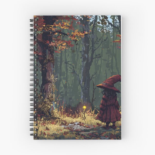 Item preview, Little witch in magic forest PIXEL ART designed and sold by HappyStickBike.
