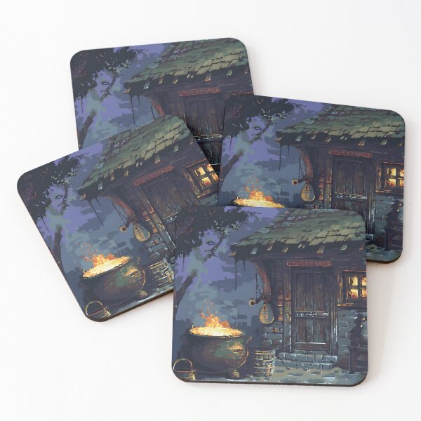 Item preview, A small witch's cottage in the middle of the forest PIXEL ART designed and sold by HappyStickBike.