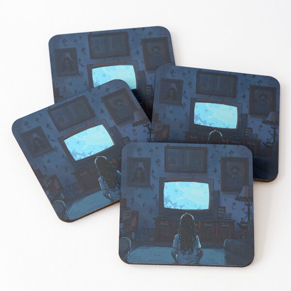 Item preview, Girl watching TV in a dark room PIXEL ART designed and sold by HappyStickBike.