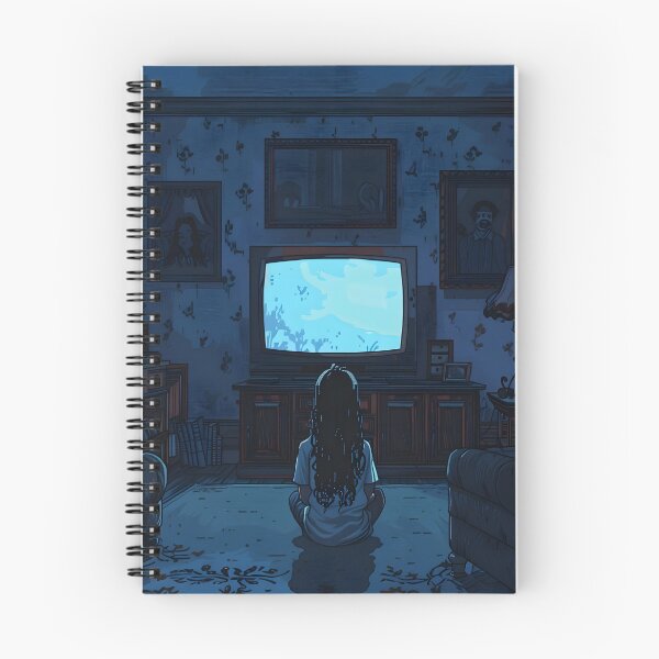 Item preview, Girl watching TV in a dark room PIXEL ART designed and sold by HappyStickBike.