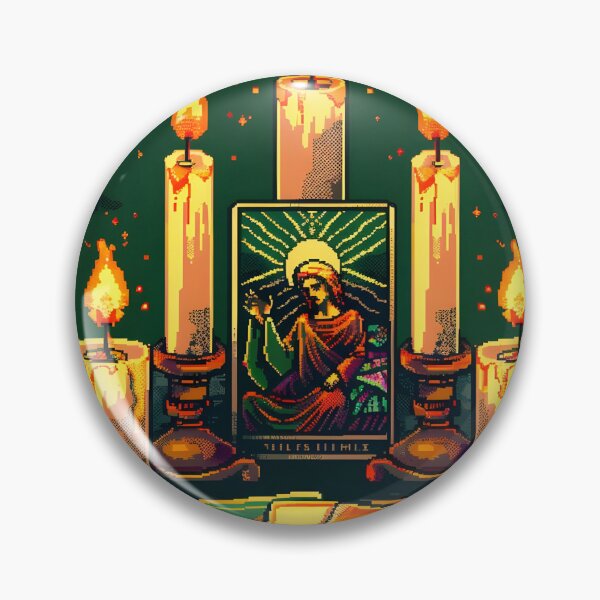 Item preview, Tarot cards surrounded by candles PIXEL ART designed and sold by HappyStickBike.