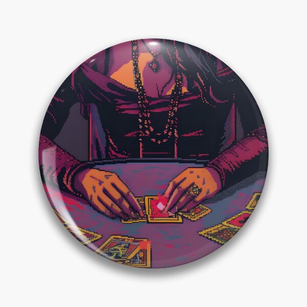 Item preview, Woman doing tarot reading PIXEL ART designed and sold by HappyStickBike.