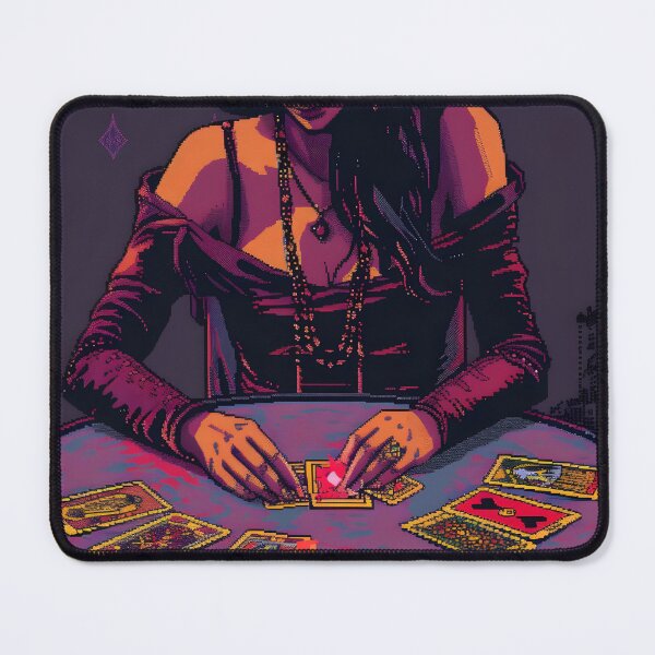 Item preview, Woman doing tarot reading PIXEL ART designed and sold by HappyStickBike.