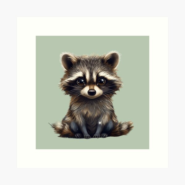 Item preview, Cute Baby Racoon Under the Night Sky Wildlife Animals designed and sold by CarpanaBay.