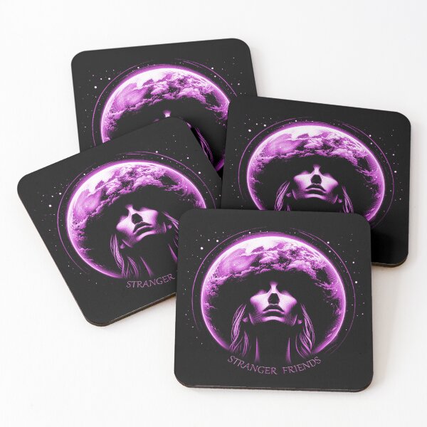 Item preview, STRANGER FRIENDS, Aliens, Extraterrestrial, UFO, FirstContact, Pink, Earth designed and sold by CrisMor-Art.