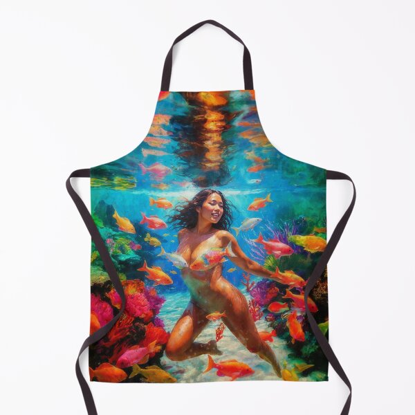 Item preview, Polynesian Wahine Blissful Underwater Snorkeling- Pacific Islands Series designed and sold by AUTHENTIC AMERICANA ARTS.