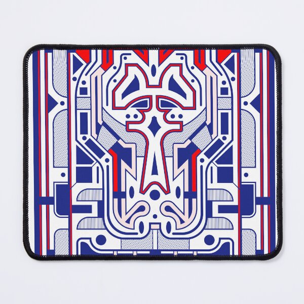 Artikelvorschau, Keramik Chiroptera - Blau und Rot Geometrisch Abstrakt entworfen und verkauft von RML Art Studios.