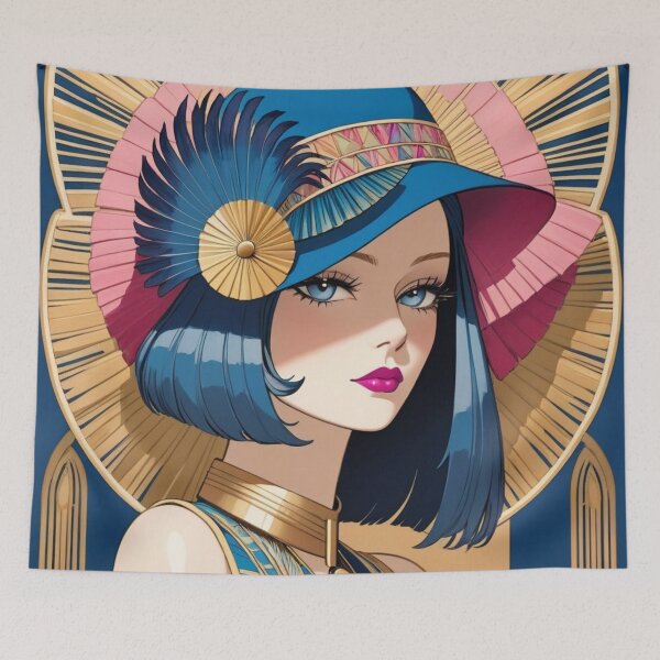 Item preview, Deco lady in blue. designed and sold by tatty58.