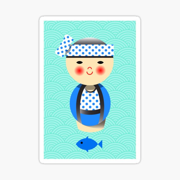 Item preview, Kokeshi Doll Sushi Chef designed and sold by Hugh Whyte.