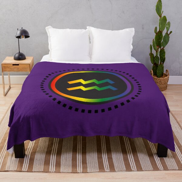 Item preview, Aquarius Star Sign Graphic LGBTQ, Aquarius Symbol graphic with rainbow background, Horoscope Unisex T-shirt, LGBTQ Astrology tees gift ideas, Astrology tees, designed and sold by PrideBeProud.