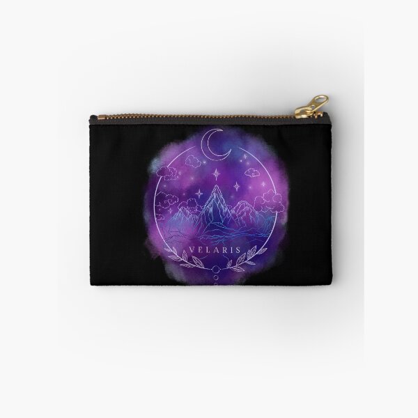 Item preview, Velaris print blue purple with stars moon and mountains designed and sold by FunkenflugPrint.