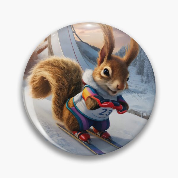 Item preview, A squirrel as a ski jumper. designed and sold by MyHappyArtShop.