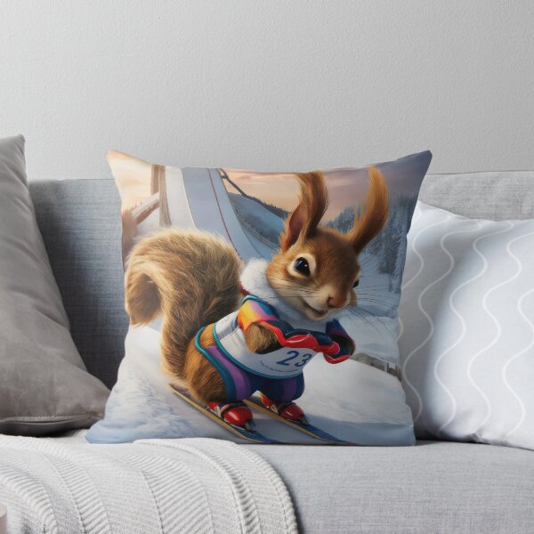 Item preview, A squirrel as a ski jumper. designed and sold by MyHappyArtShop.