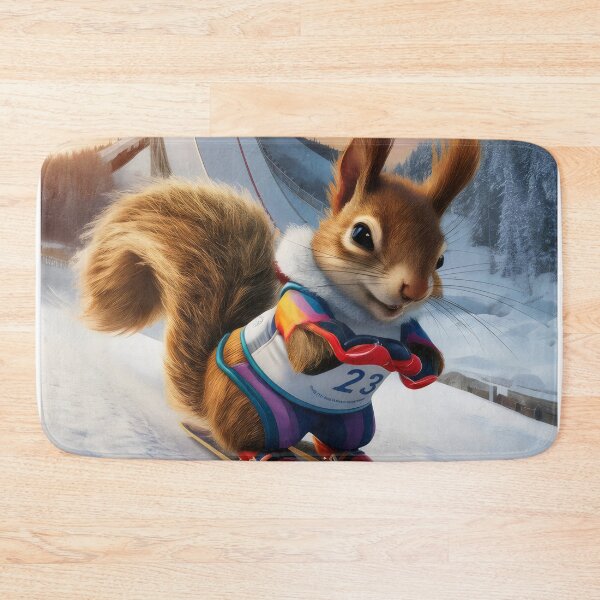 Item preview, A squirrel as a ski jumper. designed and sold by MyHappyArtShop.