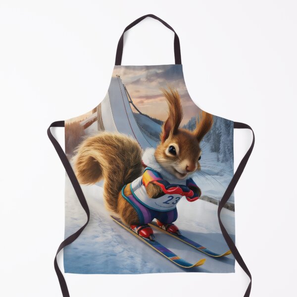Item preview, A squirrel as a ski jumper. designed and sold by MyHappyArtShop.