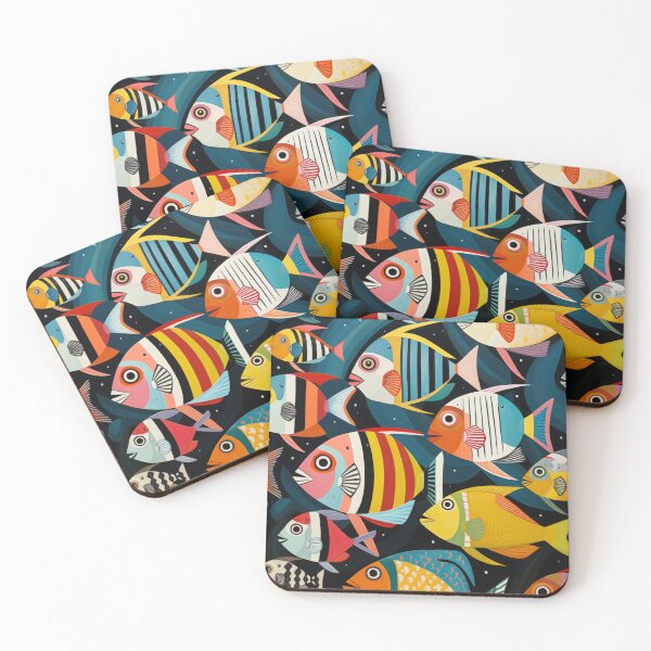 Item preview, Shoal of Multicoloured Fish designed and sold by whitecat23.