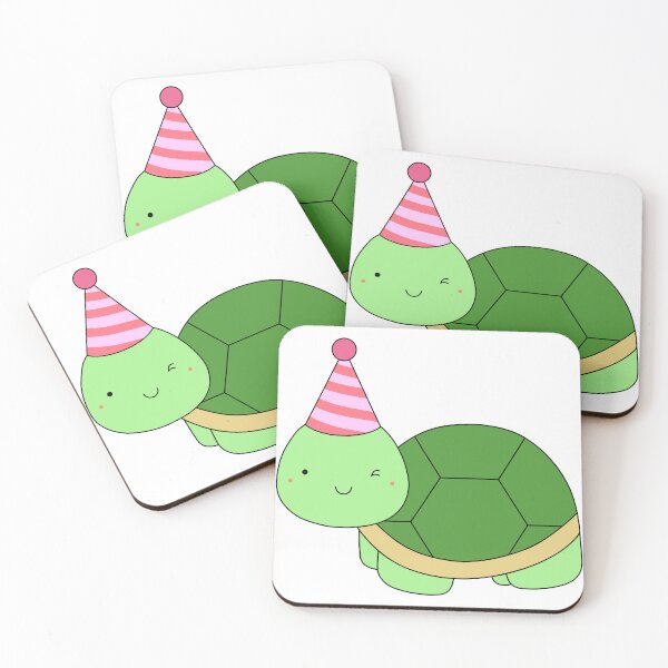 Item preview, Cute winking turtle with birthday hat designed and sold by PanyaCreative.