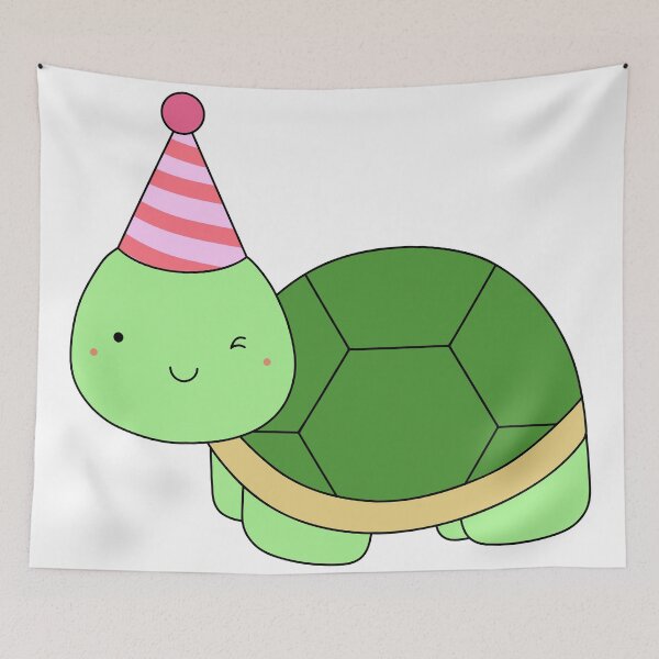 Item preview, Cute winking turtle with birthday hat designed and sold by PanyaCreative.