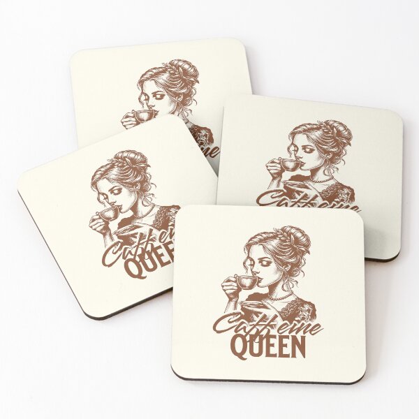 Item preview, Caffeine queen. Vintage romantic coffee art designed and sold by Pearl67.