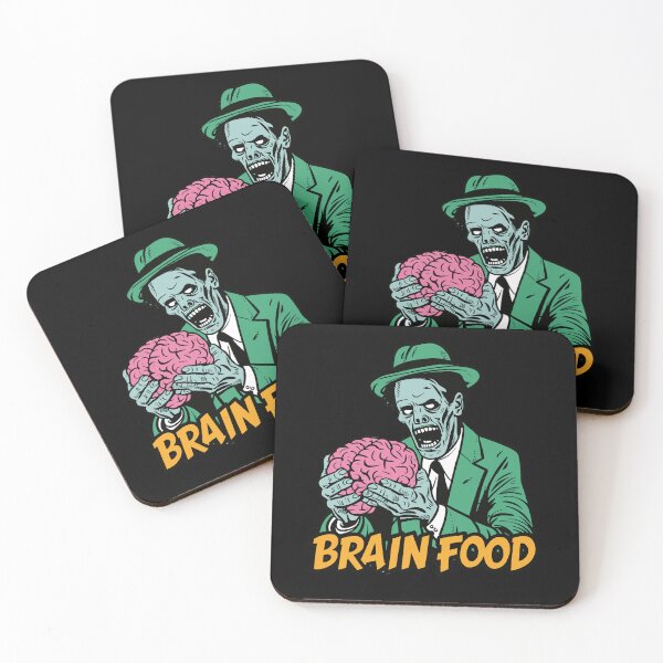 Item preview, Zombie in Green Suit Holding Brain - "Brain Food" designed and sold by BNCH44.